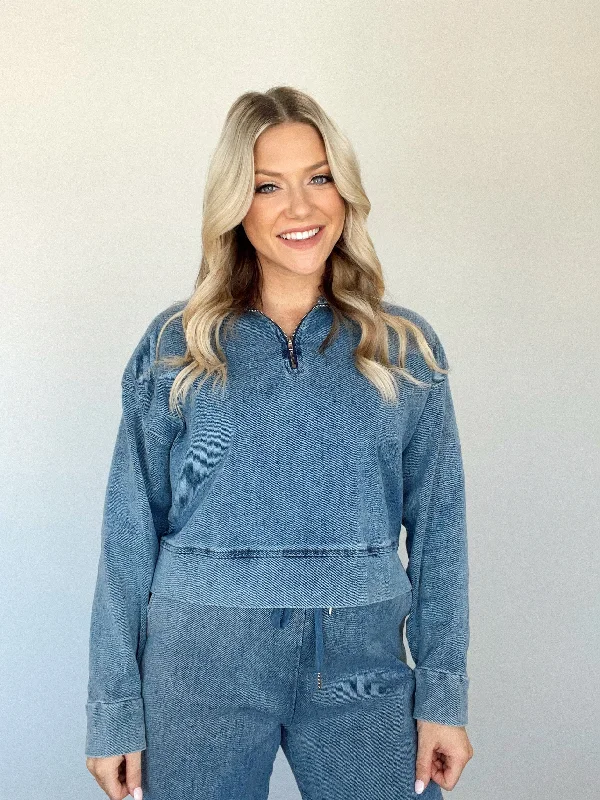 Dressed Down Denim Zip Up