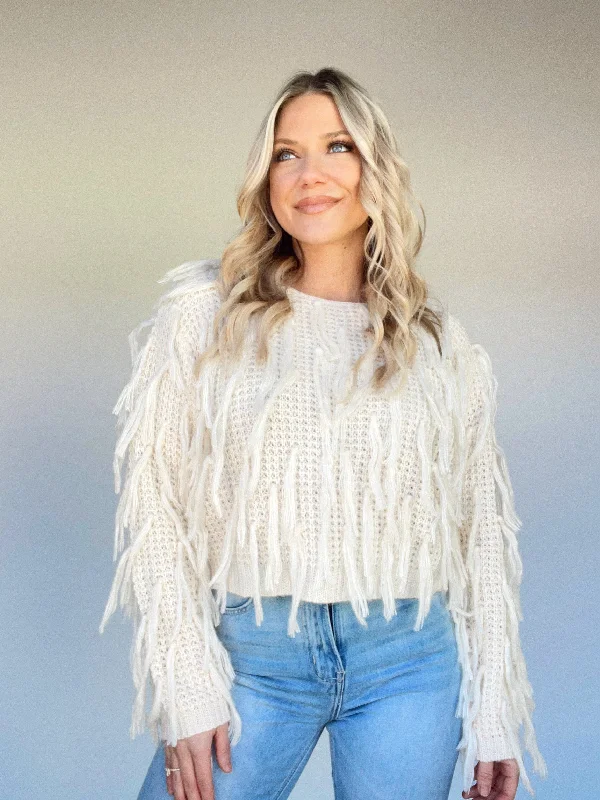 Frosty Fringe Sweater