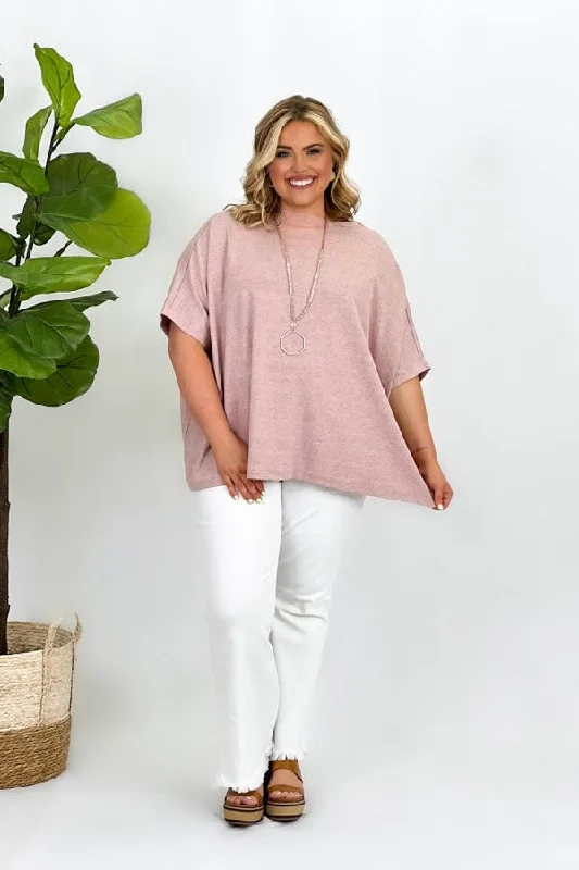 Mauve Dolman Short Sleeve Top