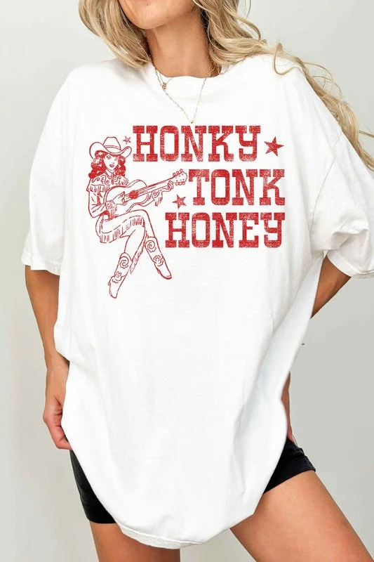 HONKY TONK HONEY WESTERN OVERSIZED TEE