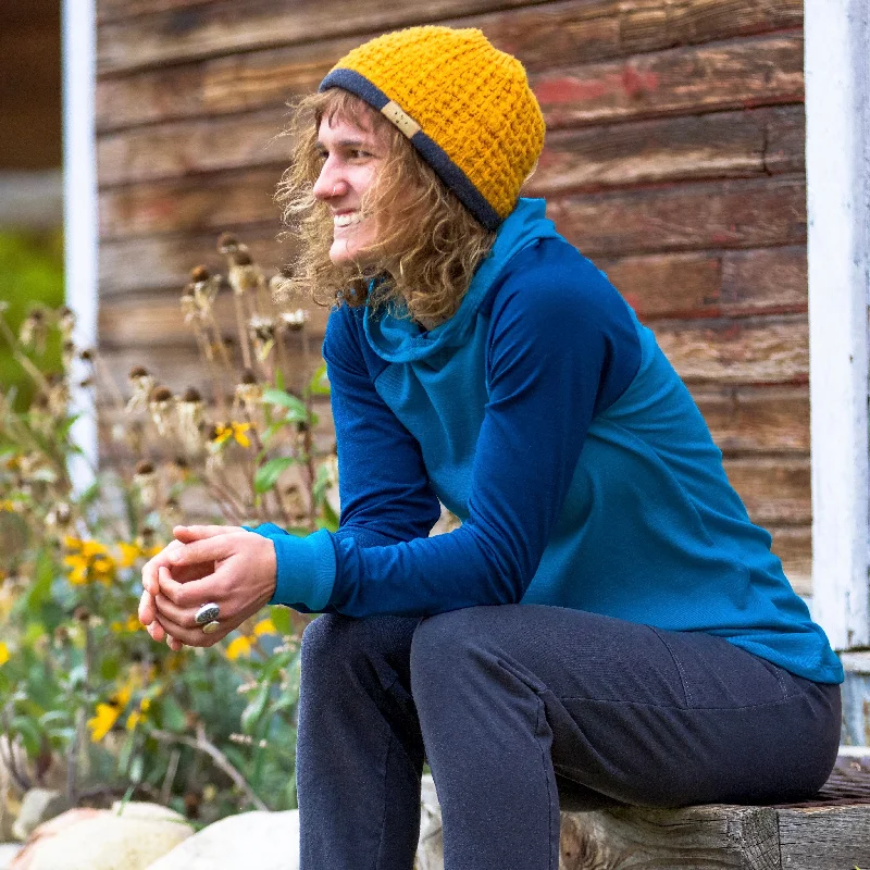 SALE - Merino Wool Frey Hoodie ~ Blue