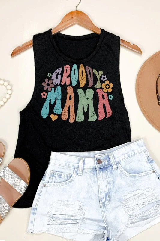 Mother's Day Groovy Mama Doodle Tank Top