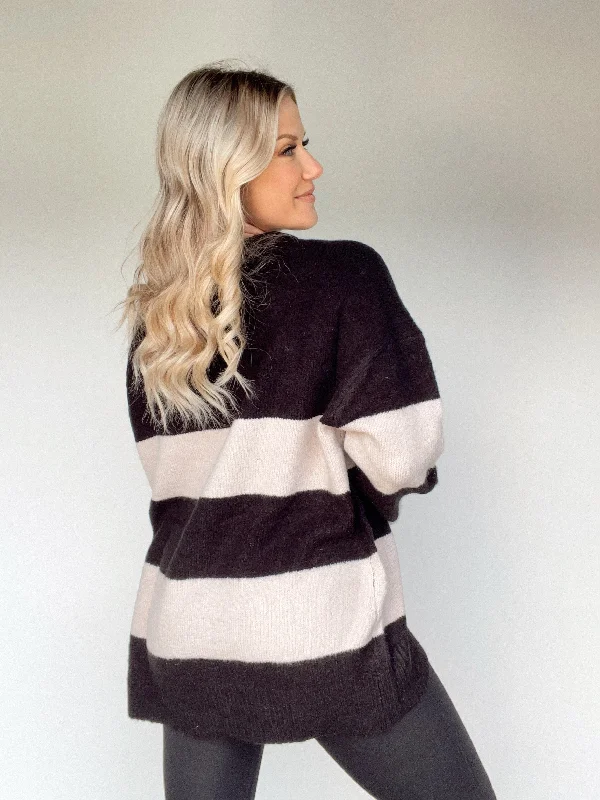 Oversized Striped Knit Sweater