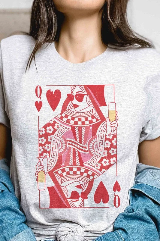 Plus Size - Champagne Queen Of Hearts Graphic T-Shirt Graphic Tee