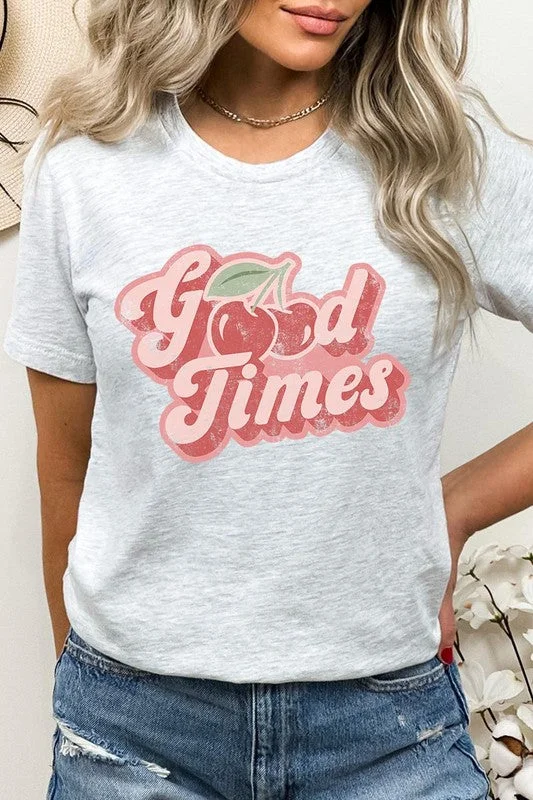 Retro Good Times Cherry Fruit Graphic T Shirts