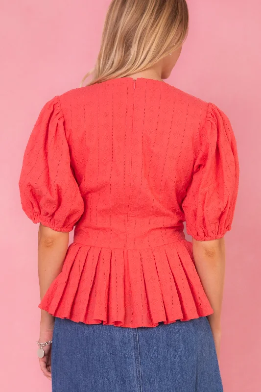 Thea Top in Coral - FINAL SALE