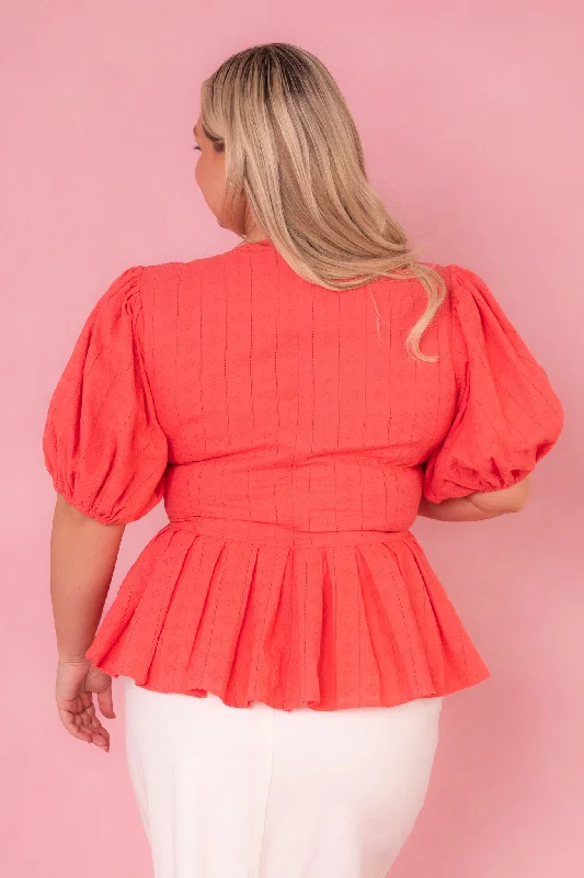 Thea Top in Coral - FINAL SALE