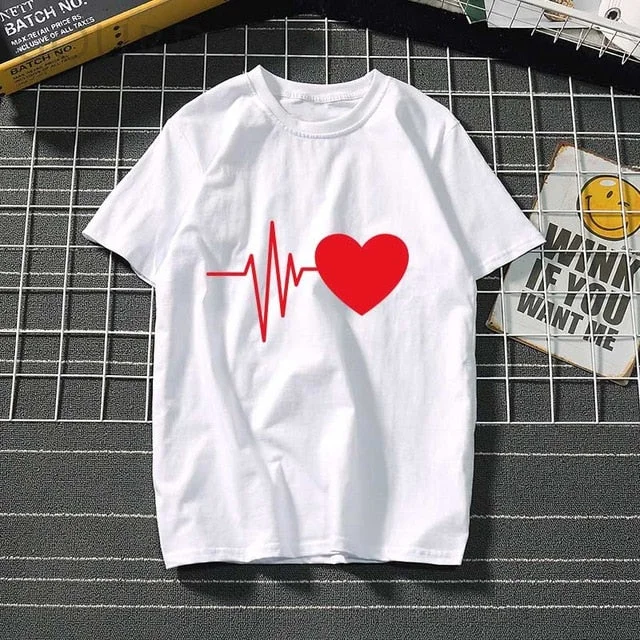 Women's t-shirt Harajuku love t shirt women feminina ladies Than heart ulzzang graphic t shirts women 2019 summer femme clothes