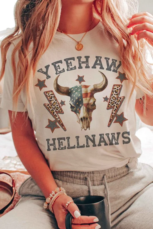 YEEHAW HELLNAWS RETRO LONGHORN GRAPHIC TEE